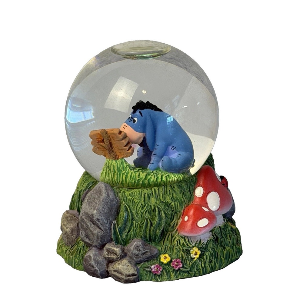 Disney MINI EEYORE SNOW GLOBE • Be Positive • Winnie The Pooh 2.8"x2.8"x2"